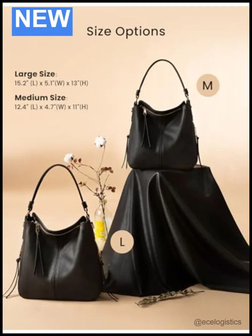 Hobo Crossbody Bag for Women, Large Faux Leather Designer Handbag